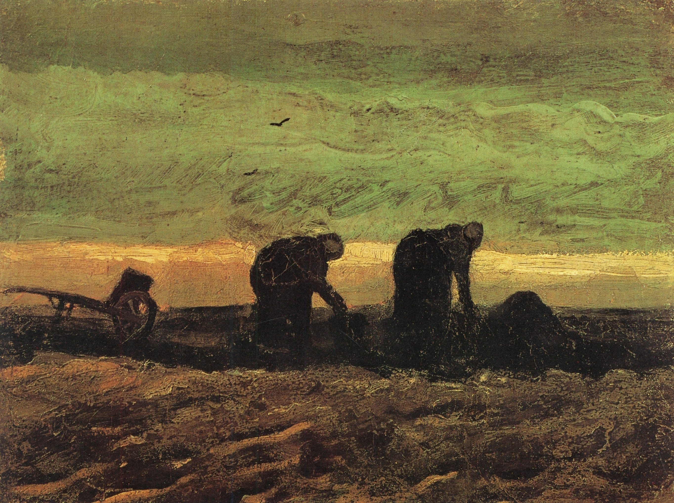 Картина Ван Гога Две женщины на вересковой пустоши 1883